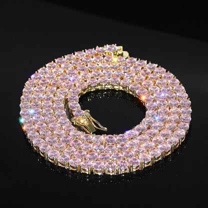Pink Tennis Chain 5mm