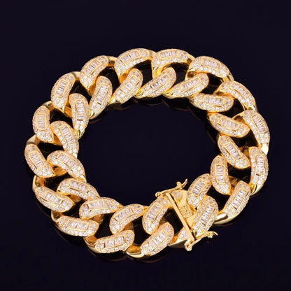 Bling "Cuban" Baguette Bracelet 22mm