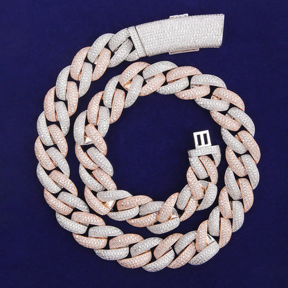 Bling "Big Puff" Two Tone Cuban Chain 20mm