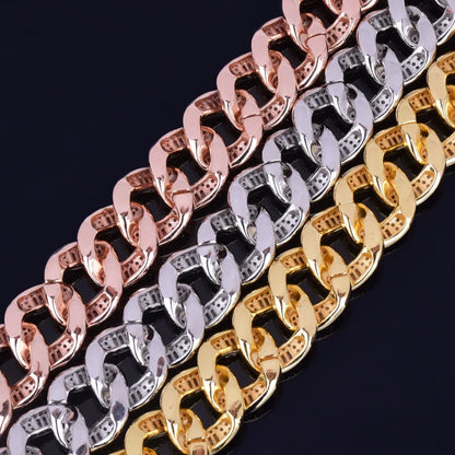 Bling "Cuban" Baguette Bracelet 22mm