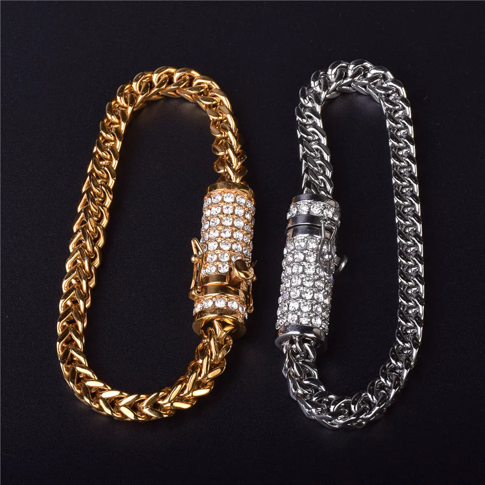 Bling "Box Clasp" Franco 8mm Bracelet