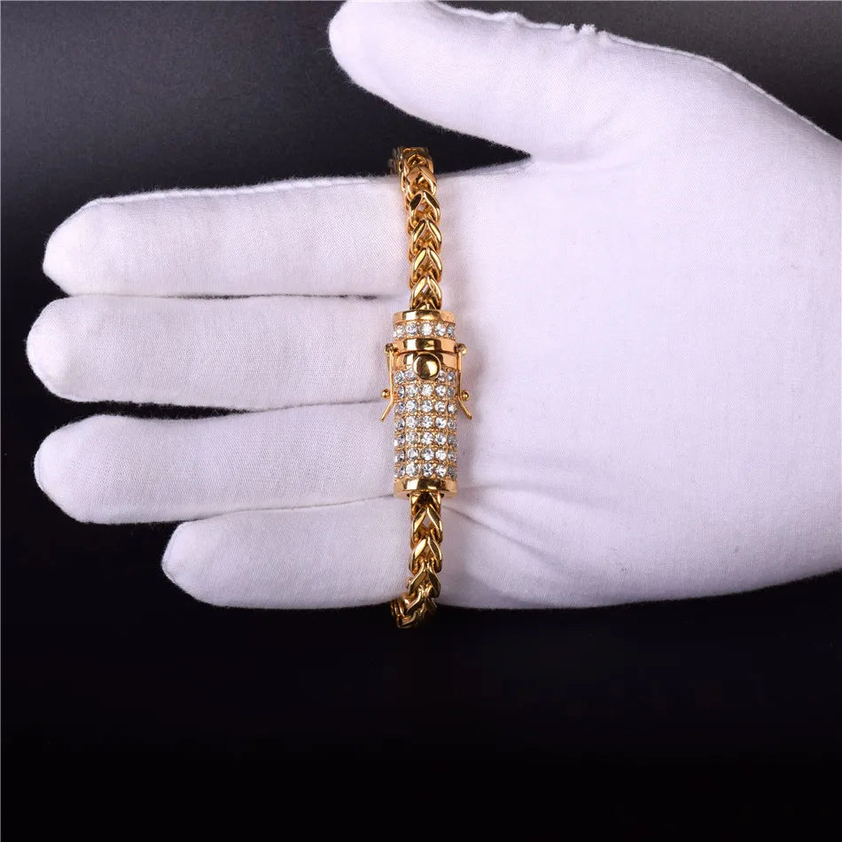 Bling "Box Clasp" Franco 8mm Bracelet