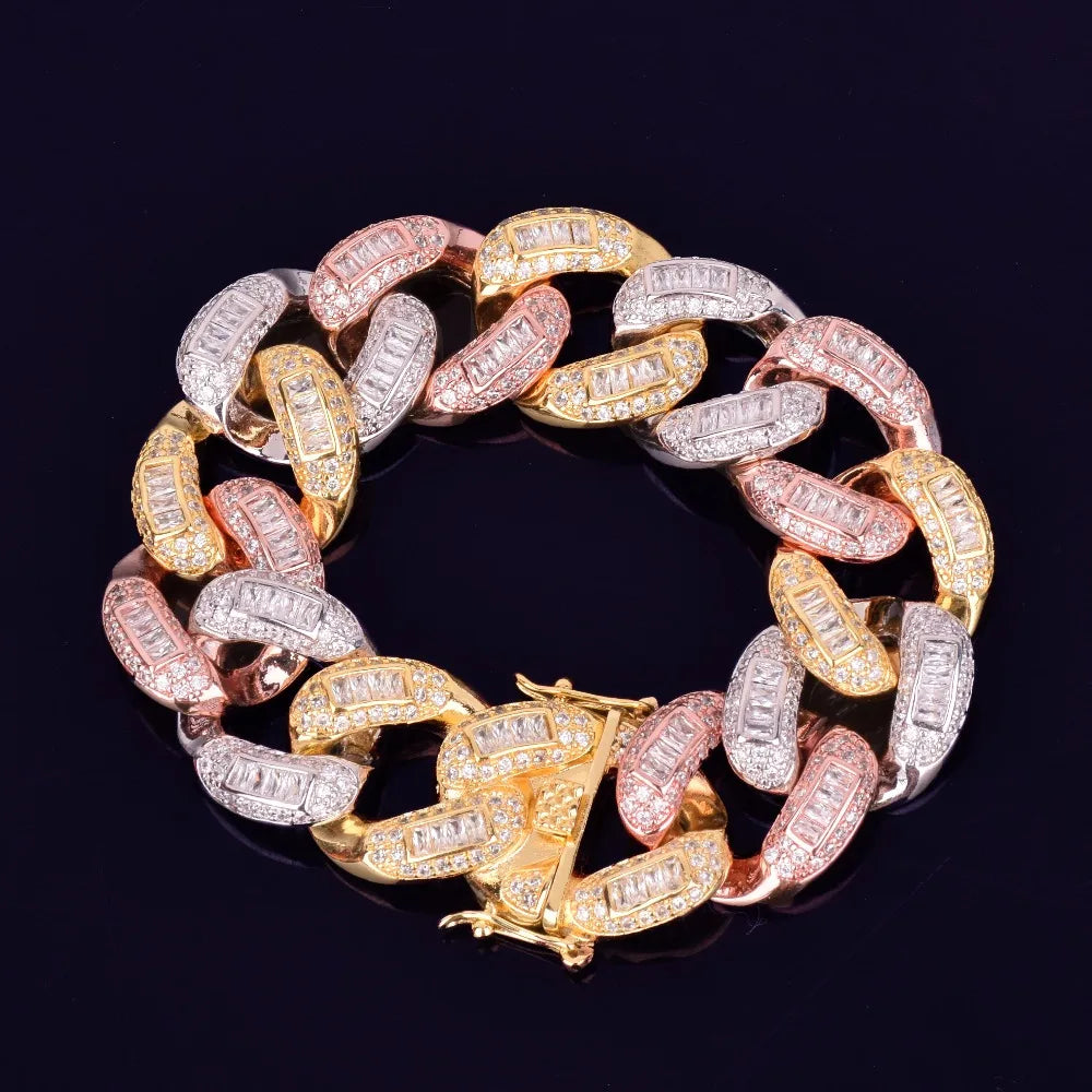 Bling "Tri-Tone" Baguette Bracelet