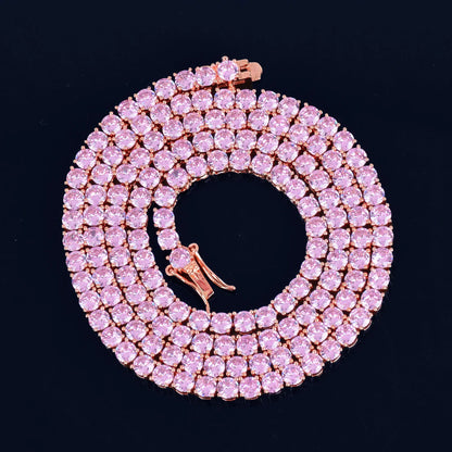 Pink Tennis Chain 5mm