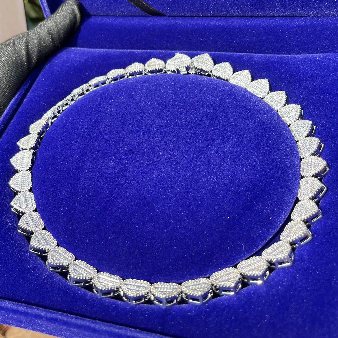 Bling "Heart" Baguettes Chain