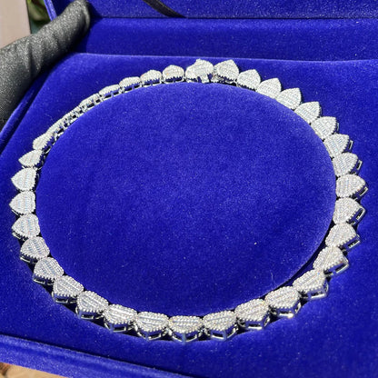 Bling "Heart" Baguettes Chain