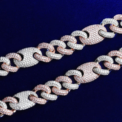Bling "Figaro" Two Tone Chain