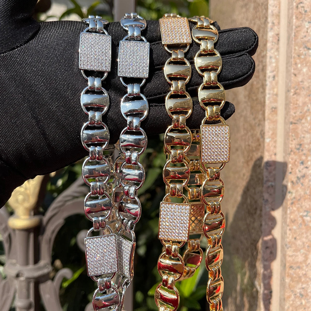 Bling "Coffee Bean" Clustered Chain