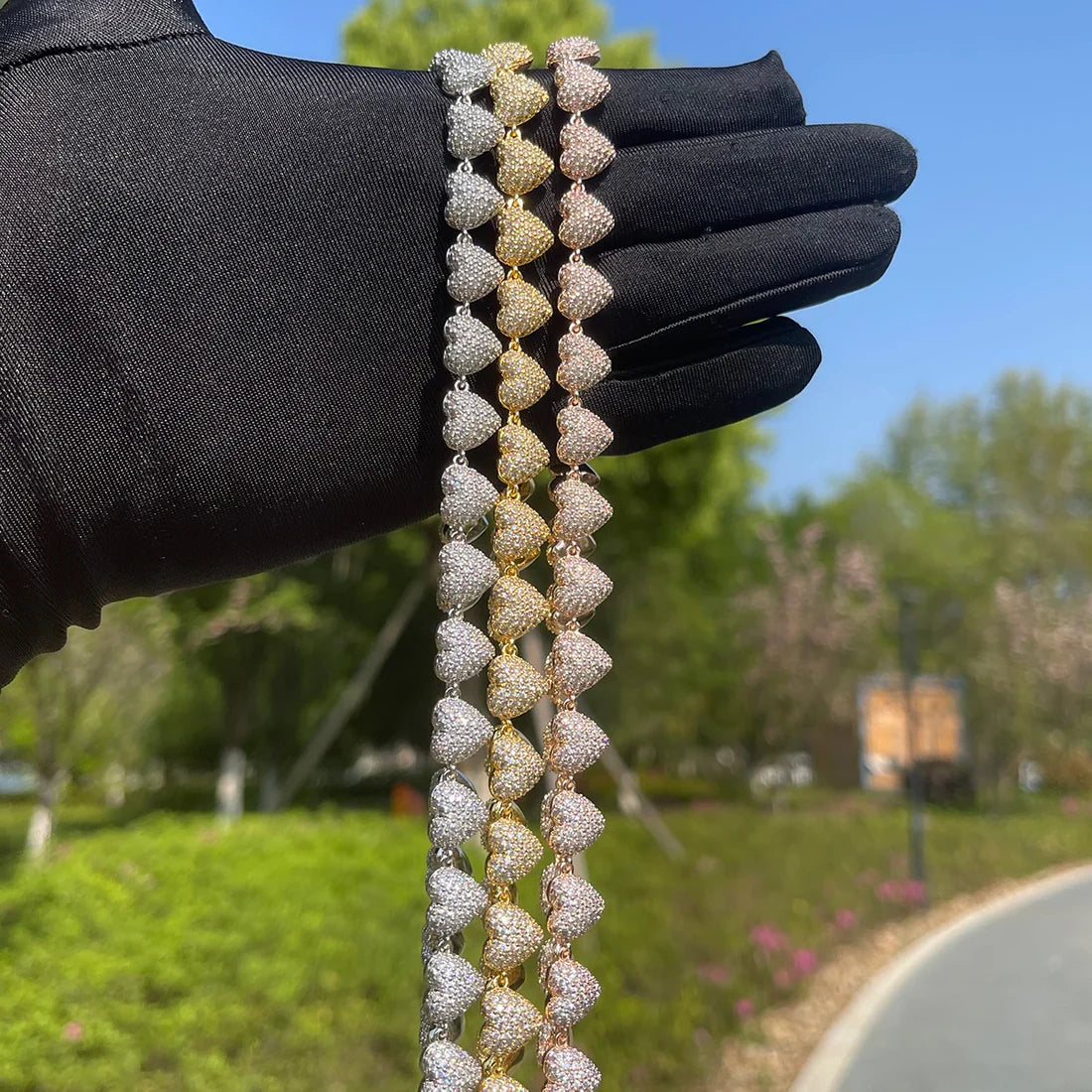Bling "Heart" Link Chain