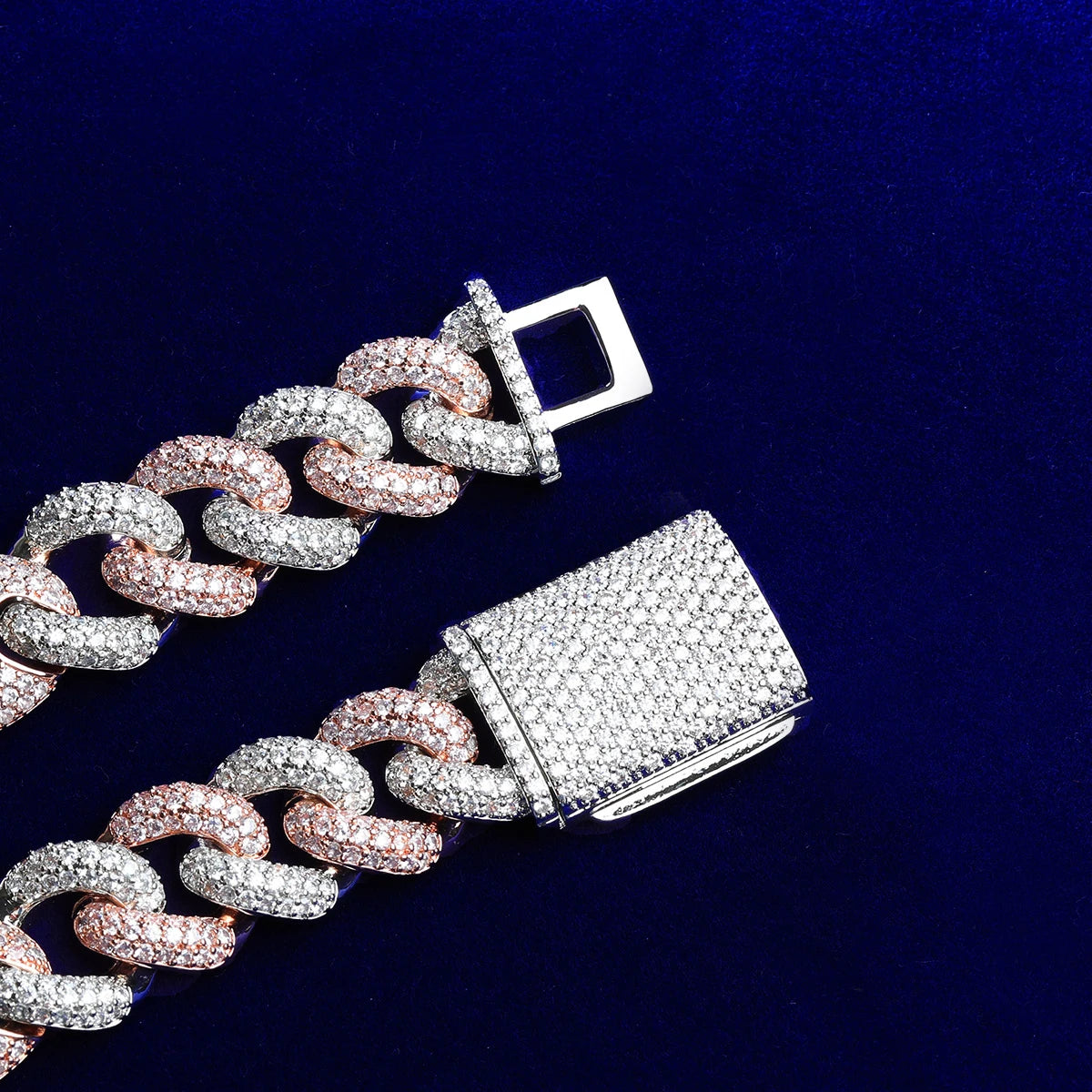 Bling "Figaro" Two Tone Chain