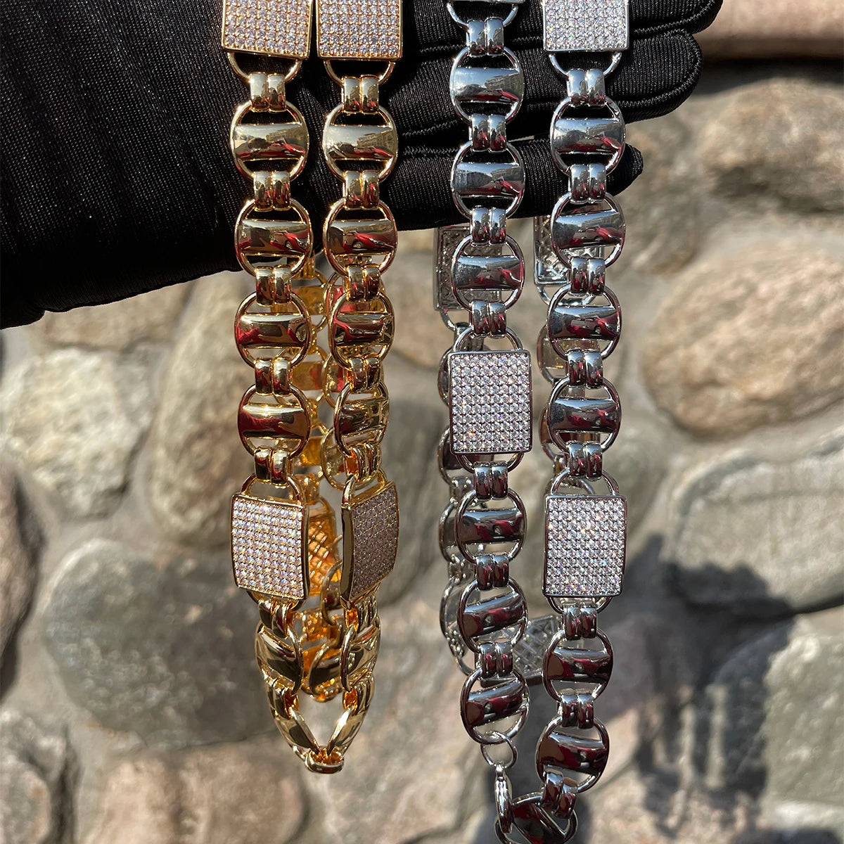 Bling "Coffee Bean" Clustered Chain
