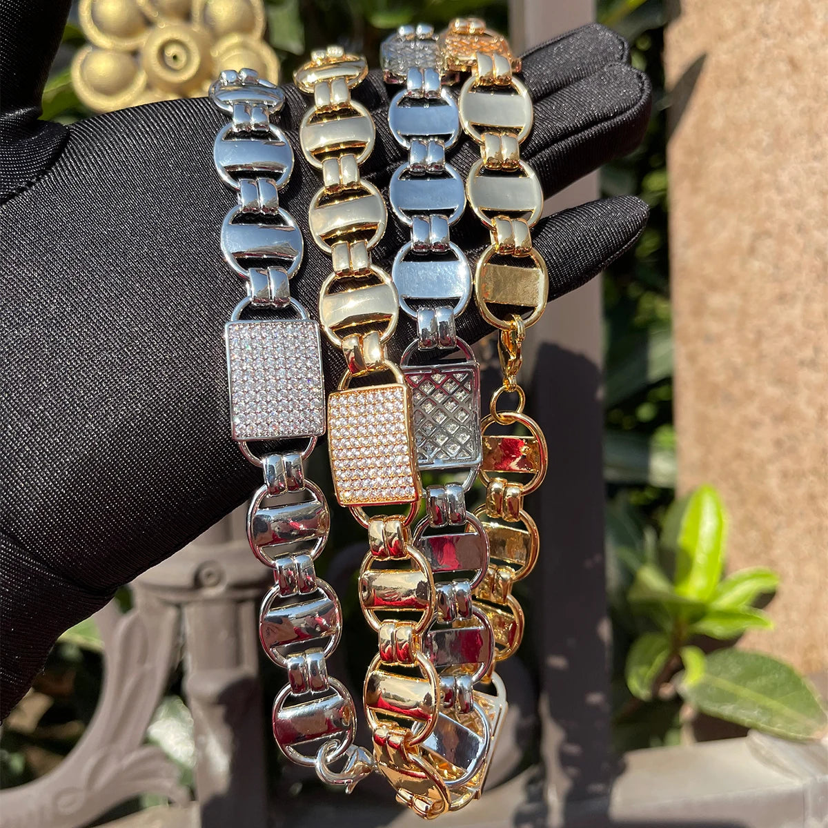 Bling "Coffee Bean" Clustered Chain
