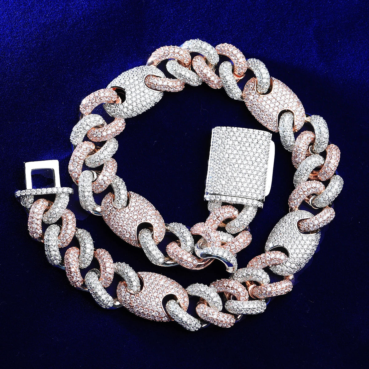Bling "Figaro" Two Tone Chain