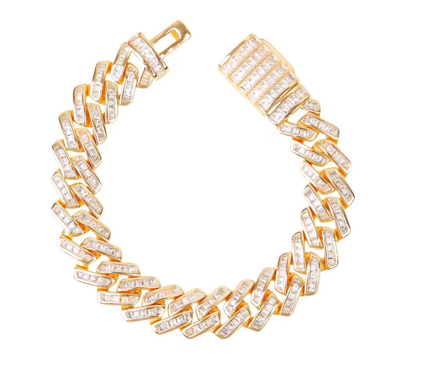 Bling "Cuban" Baguette Bracelet 11mm