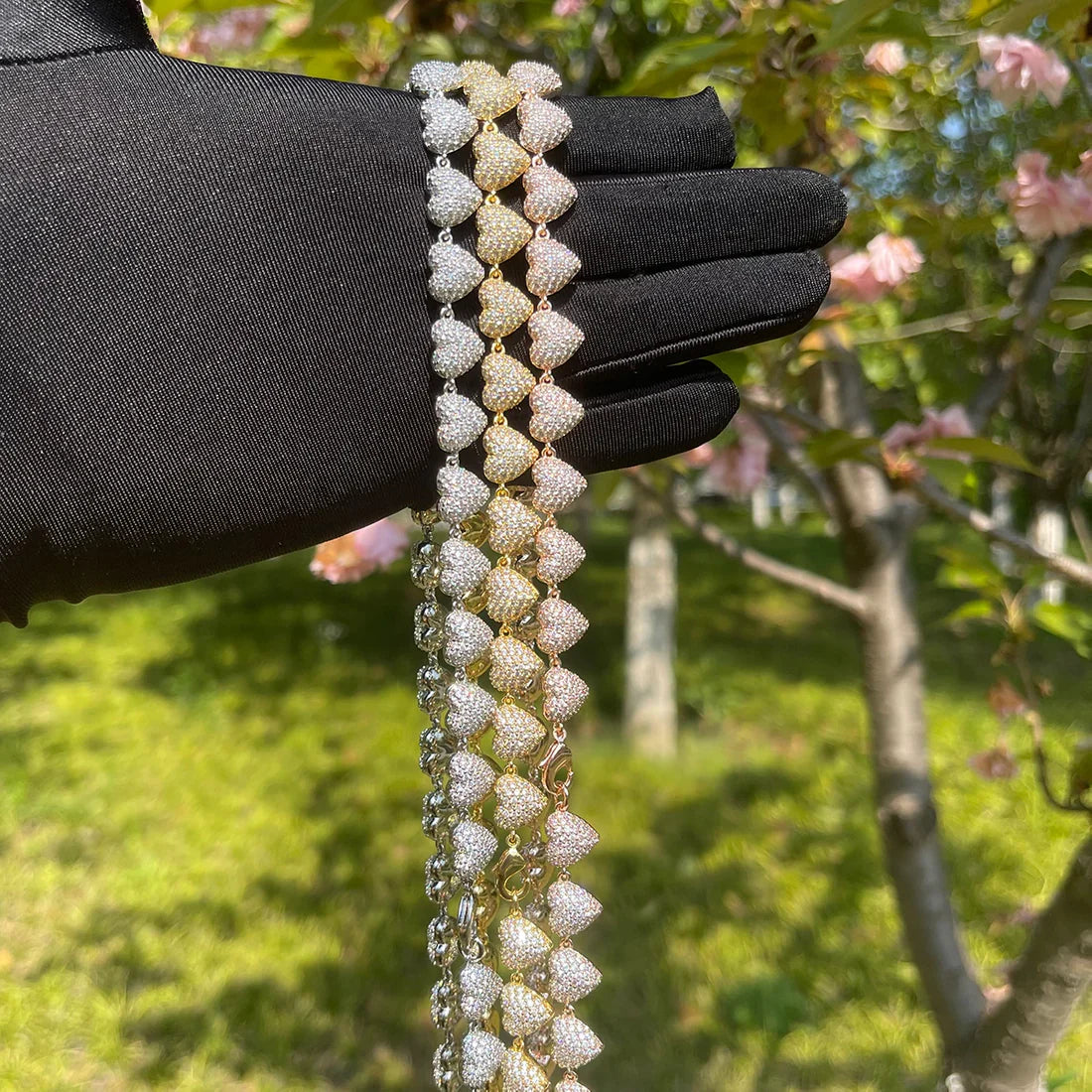 Bling "Heart" Link Chain