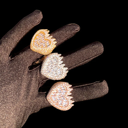 Bling "Flaming Heart" Ring