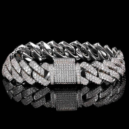 Bling "Straight Edge" Cuban Bracelet
