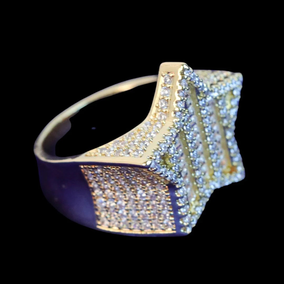 Bling "Star" Half Paved Ring