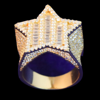 Bling "Star" Half Paved Ring