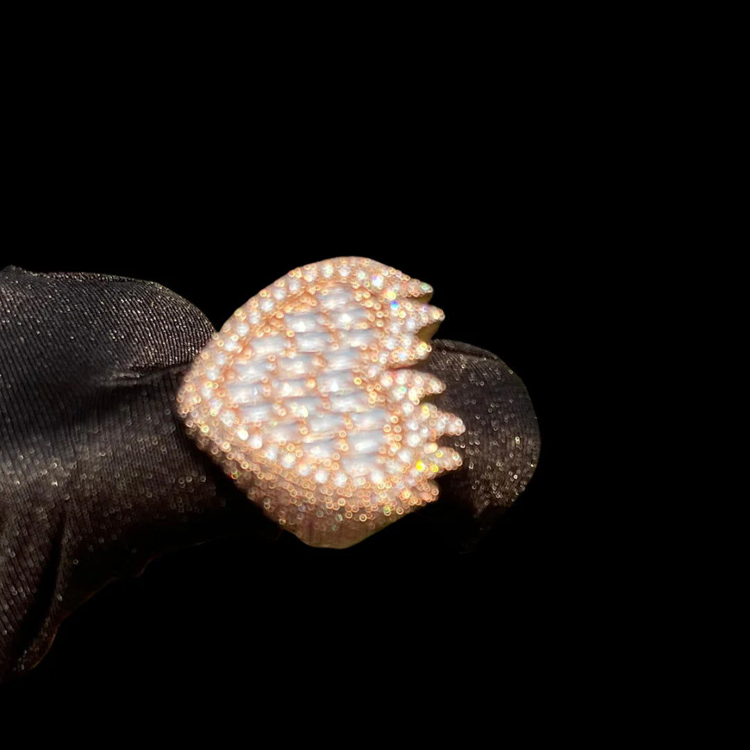 Bling "Flaming Heart" Ring