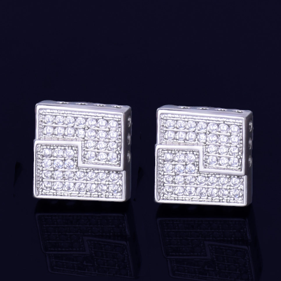 Bling "Square" Stud Earring  II 10mm