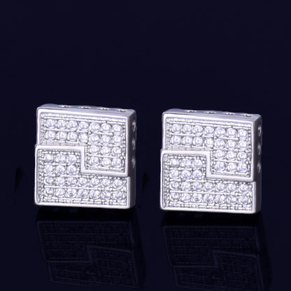 Bling "Square" Stud Earring  II 10mm