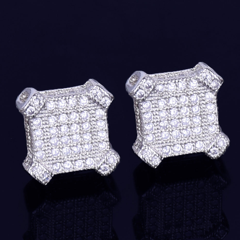 Bling "Square" Stud Earring 10mm