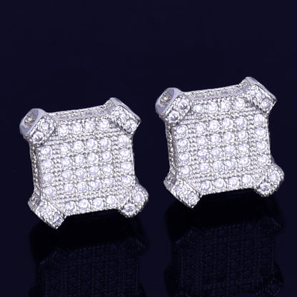 Bling "Square" Stud Earring 10mm