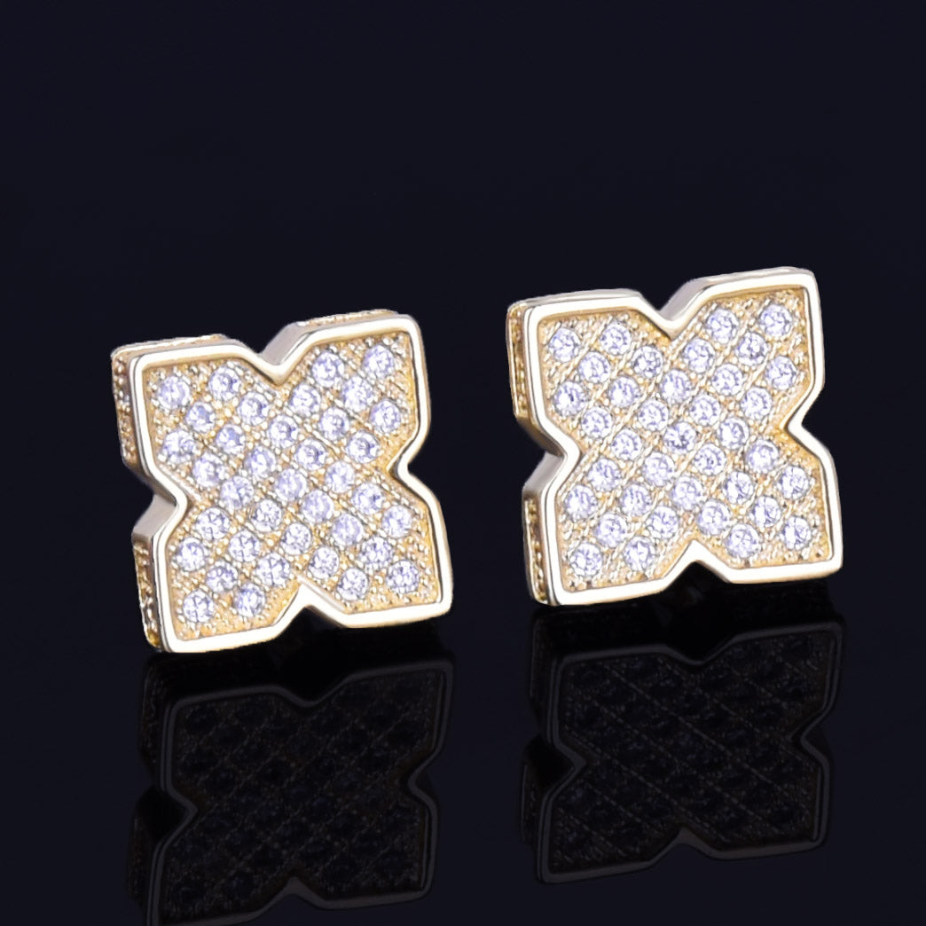 Bling "Flower" Stud Earring 9mm