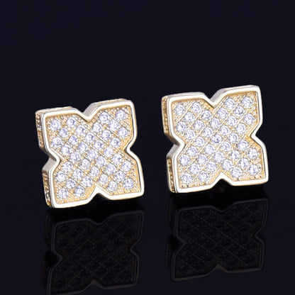 Bling "Flower" Stud Earring 9mm