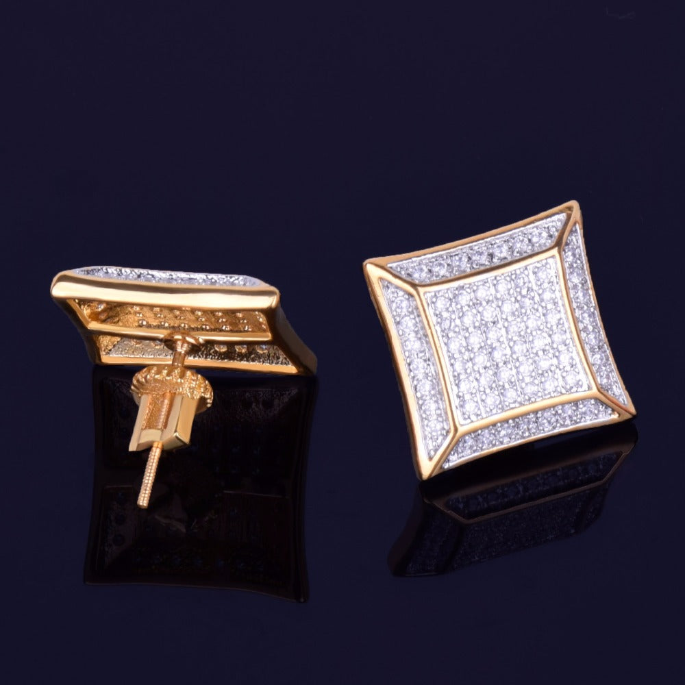 Bling "Big Cubic" Stud Earring 15mm