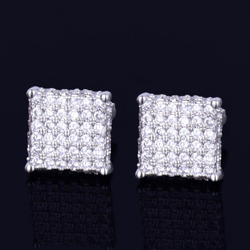 Bling "Small Square" Stud Earring 8mm