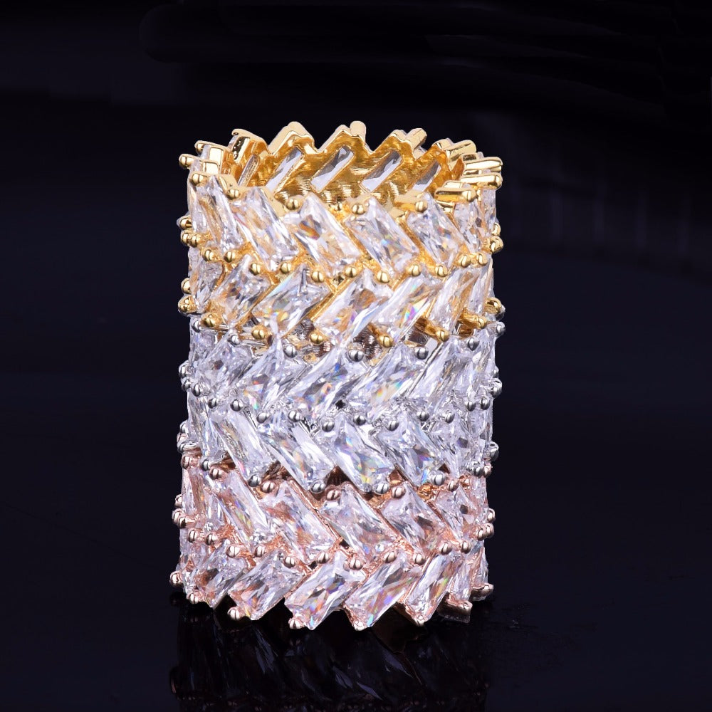 Cluster Baguette Ring