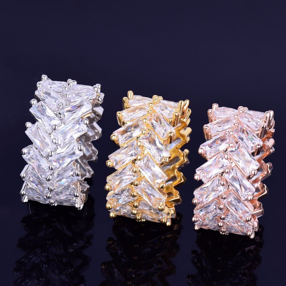 Cluster Baguette Ring
