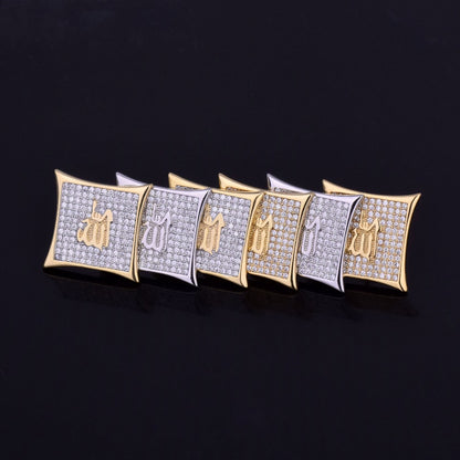 Bling "Allah" Square Stud Earring 15mm