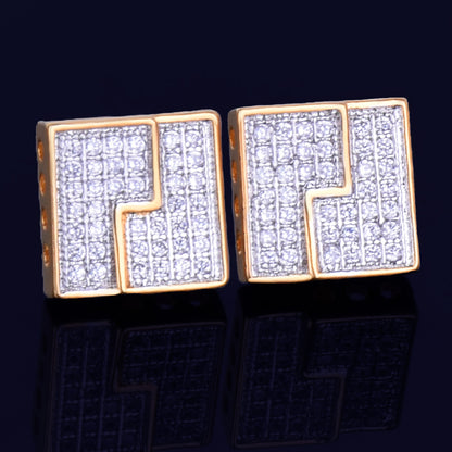 Bling "Square" Stud Earring  II 10mm