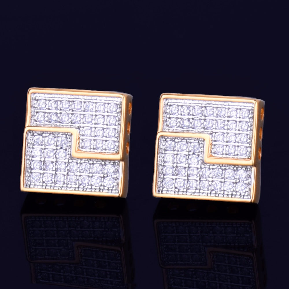 Bling "Square" Stud Earring  II 10mm