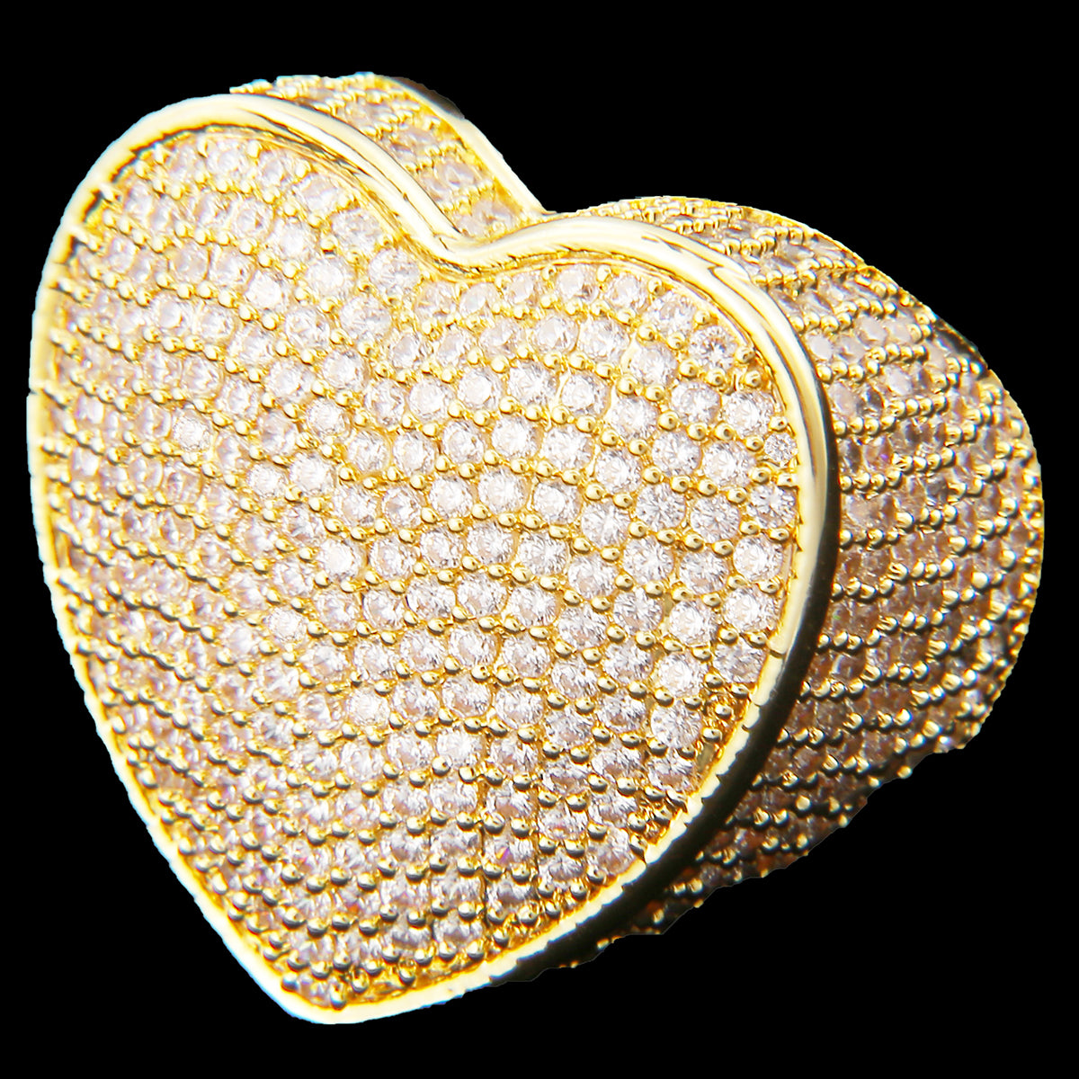 Bling "Heart" Half Paved Ring