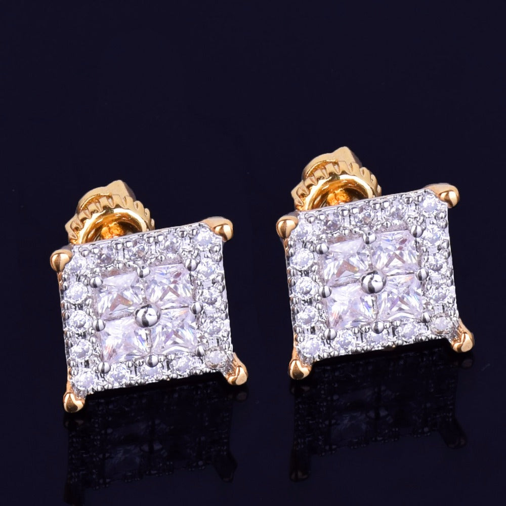 Bling "Square" Baguette Earring 12mm