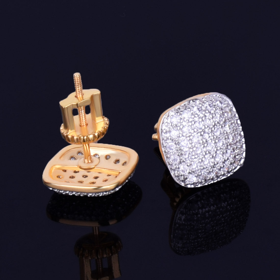 Bling  "Square" Stud Earring III 10mm