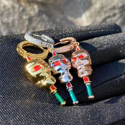 Bling "Skull" Hoop Earring