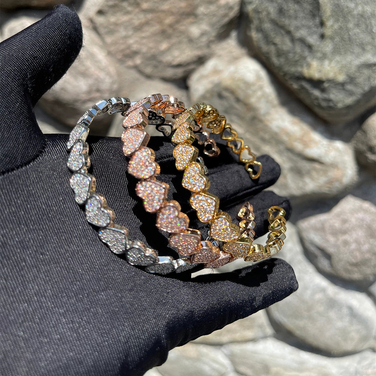 Bling "Heart" Bangle Bracelet