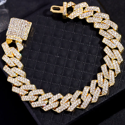 Bling "Straight Edge" Cuban Bracelet