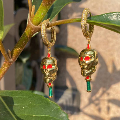 Bling "Skull" Hoop Earring
