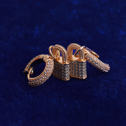Bling "Lock" Hoop Earring