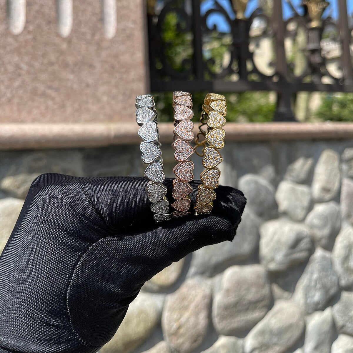 Bling "Heart" Bangle Bracelet