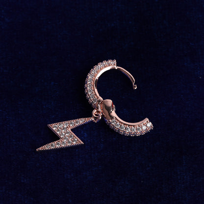 Bling "Lightning" Hoop Earring